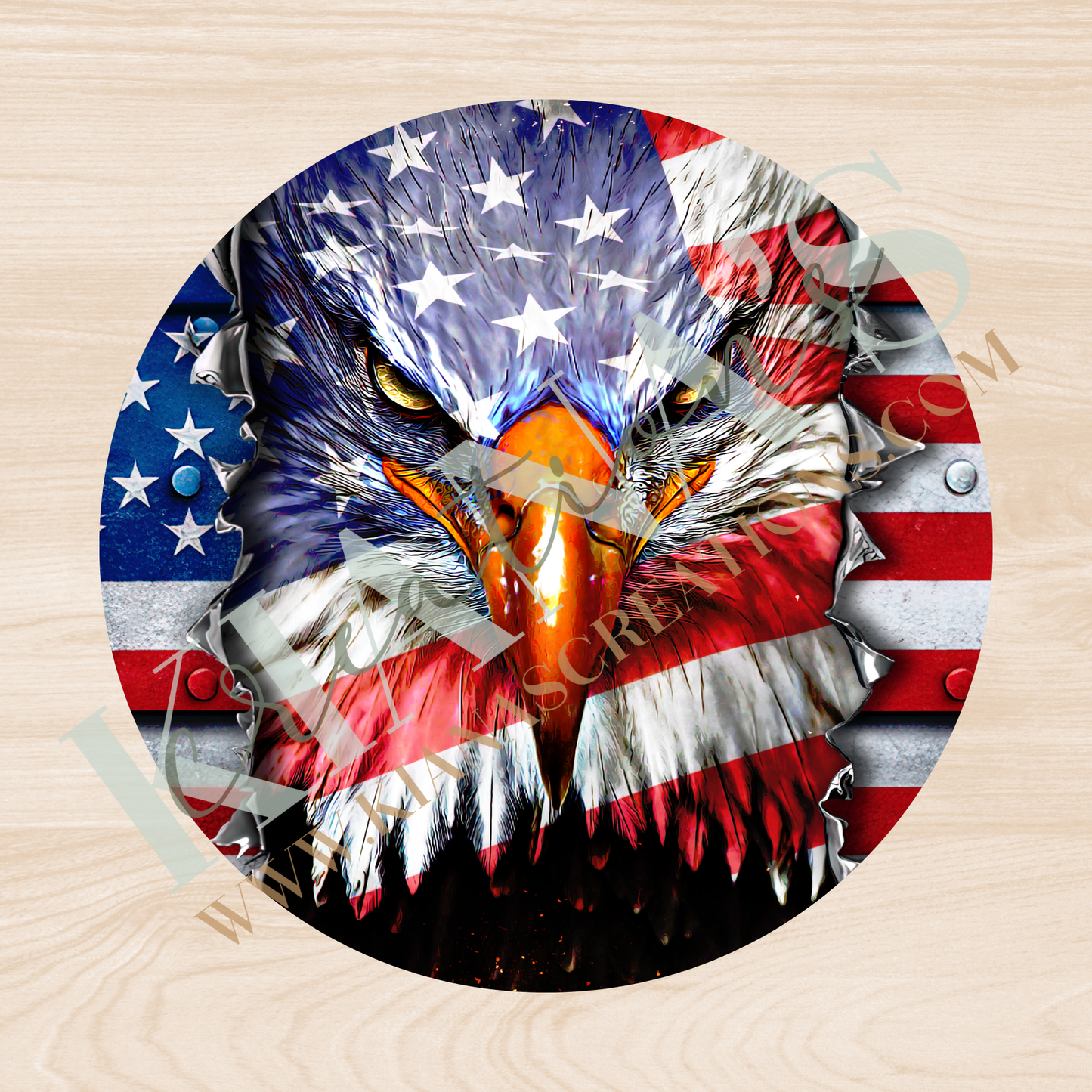 Eagle with American Flag Bead Cap