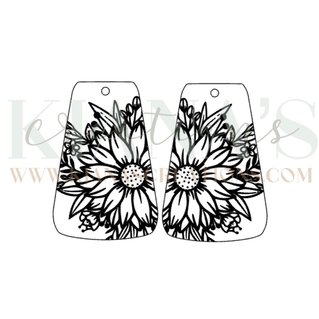 Sunflower Wood Cabochon