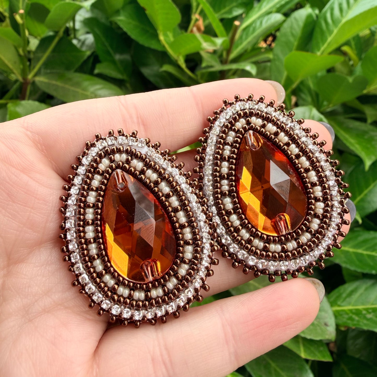 Brown Tear Drop Earrings