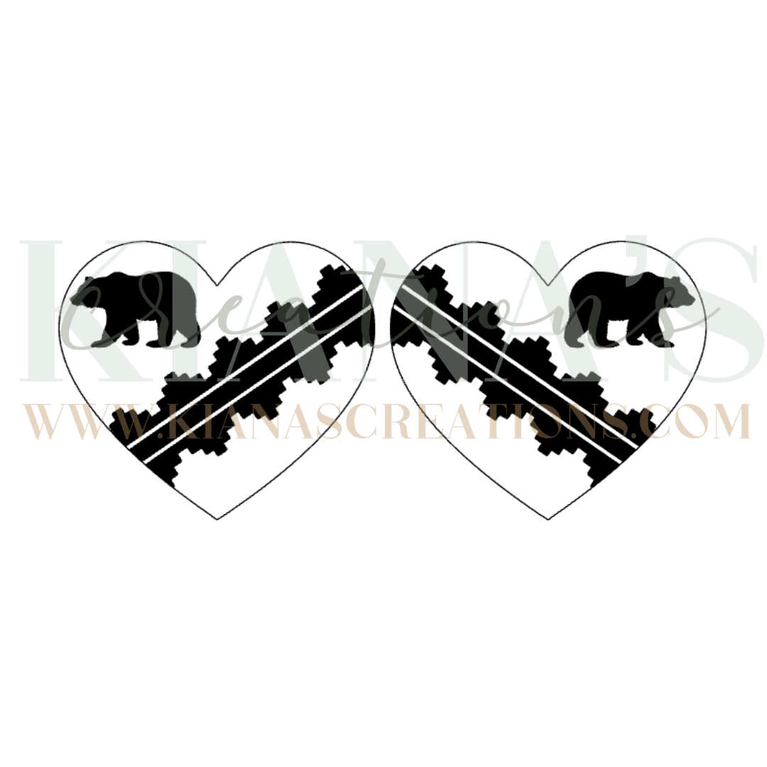 Bear Heart Wood Cabochon