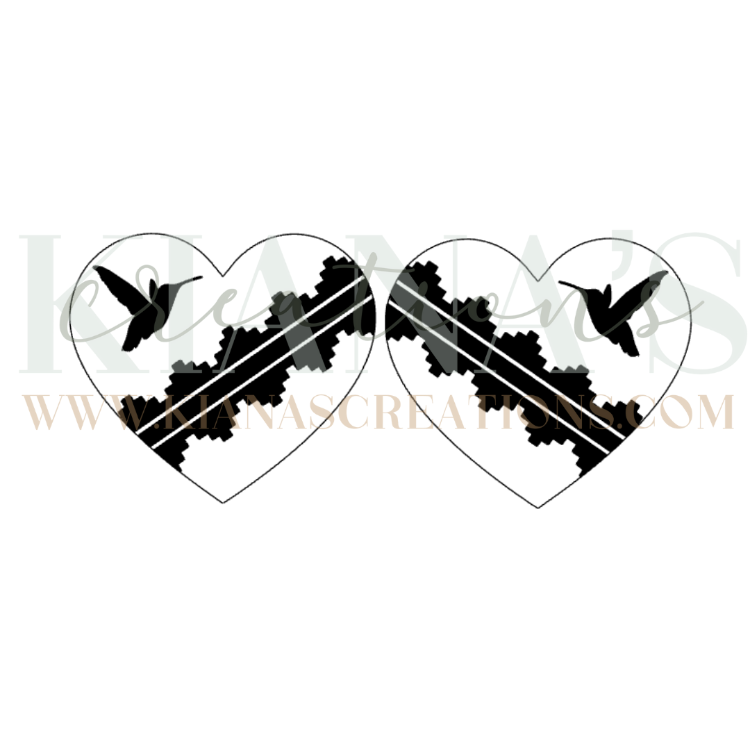 Hummingbird Heart Wood Cabochon