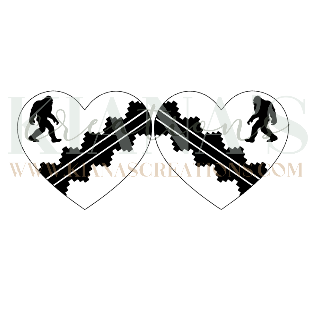 Big Foot Heart Wood Cabochon