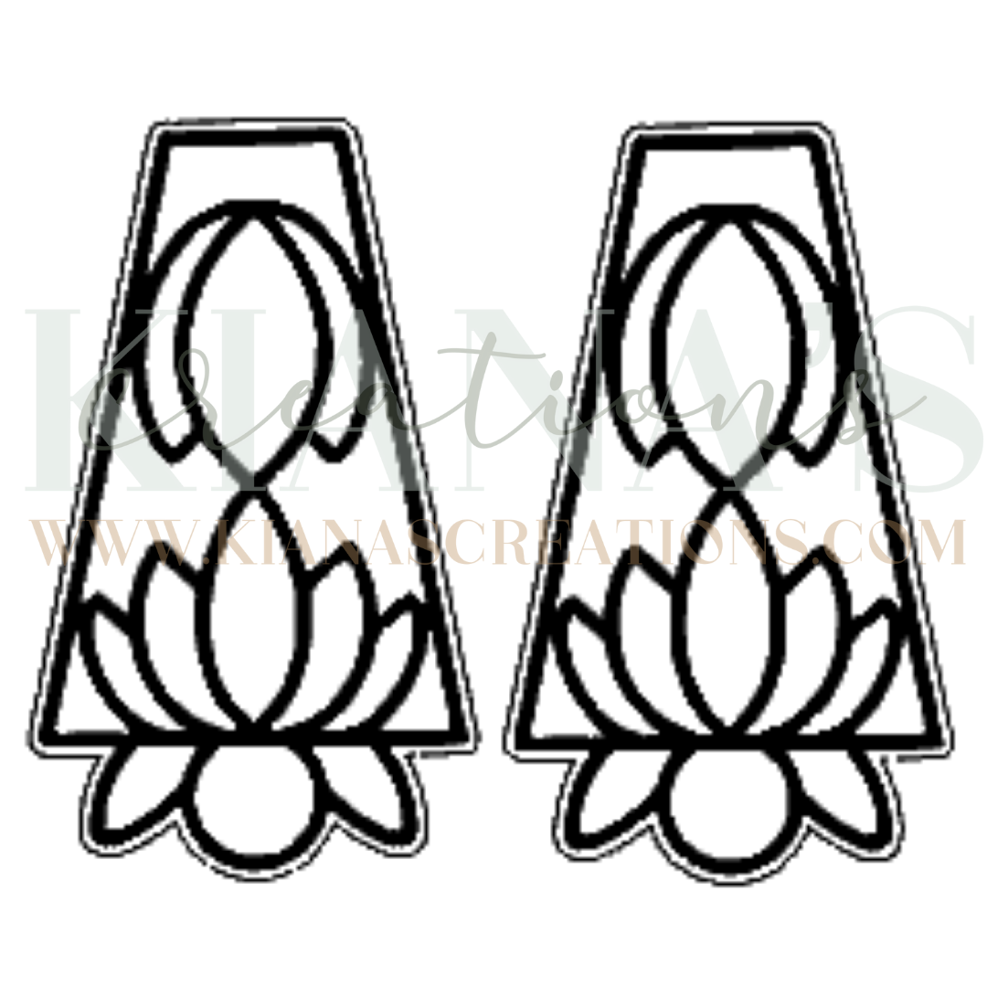 Lotus Floral Wood Cabochon