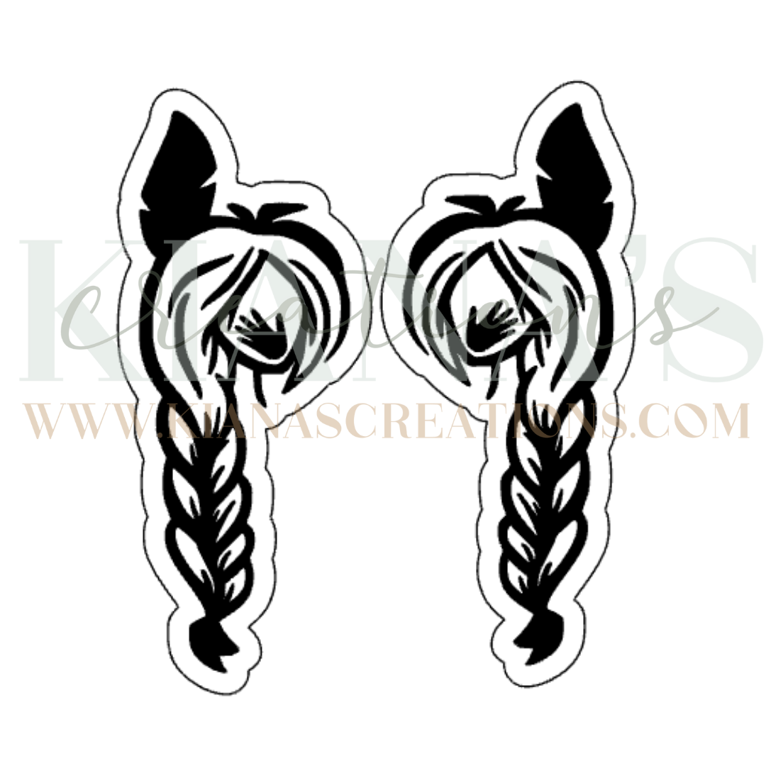 MMIW Woman with Braids Wood Cabochon