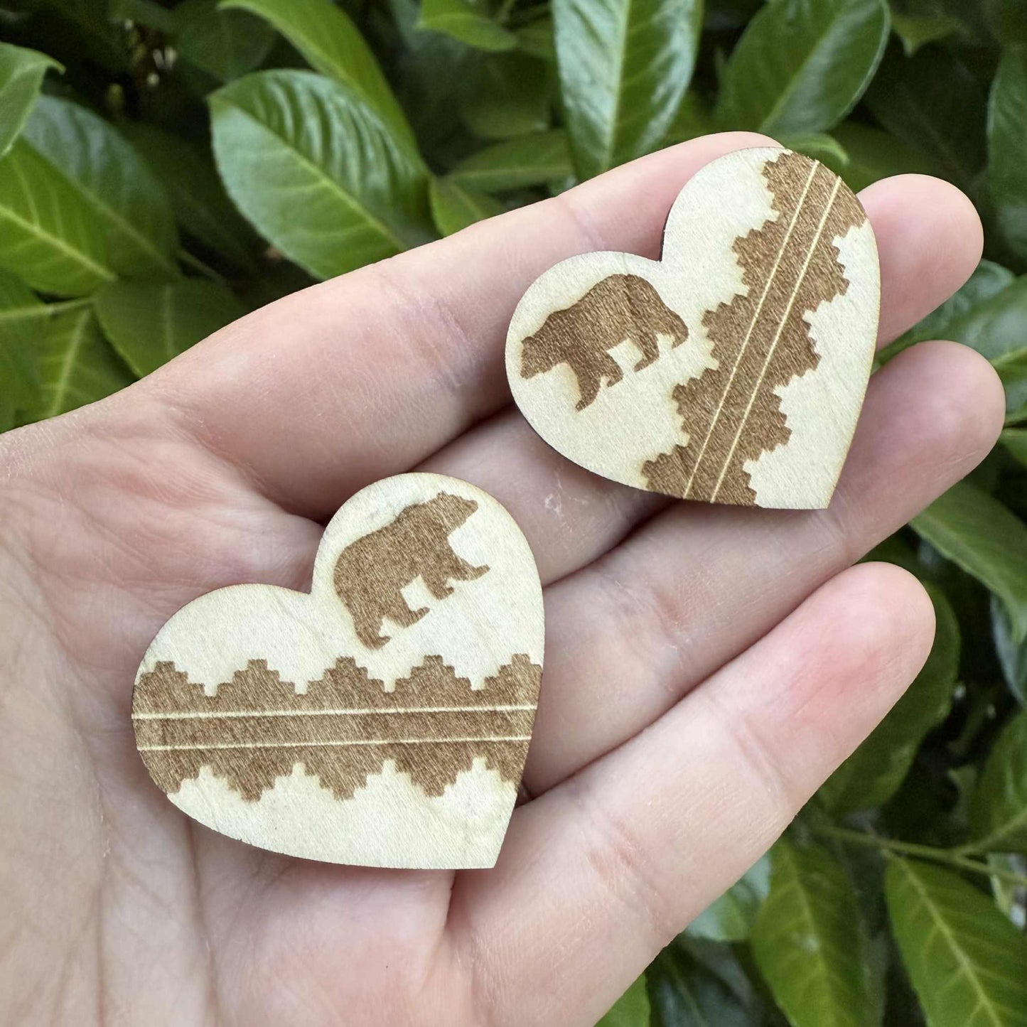 Bear Heart Wood Cabochon