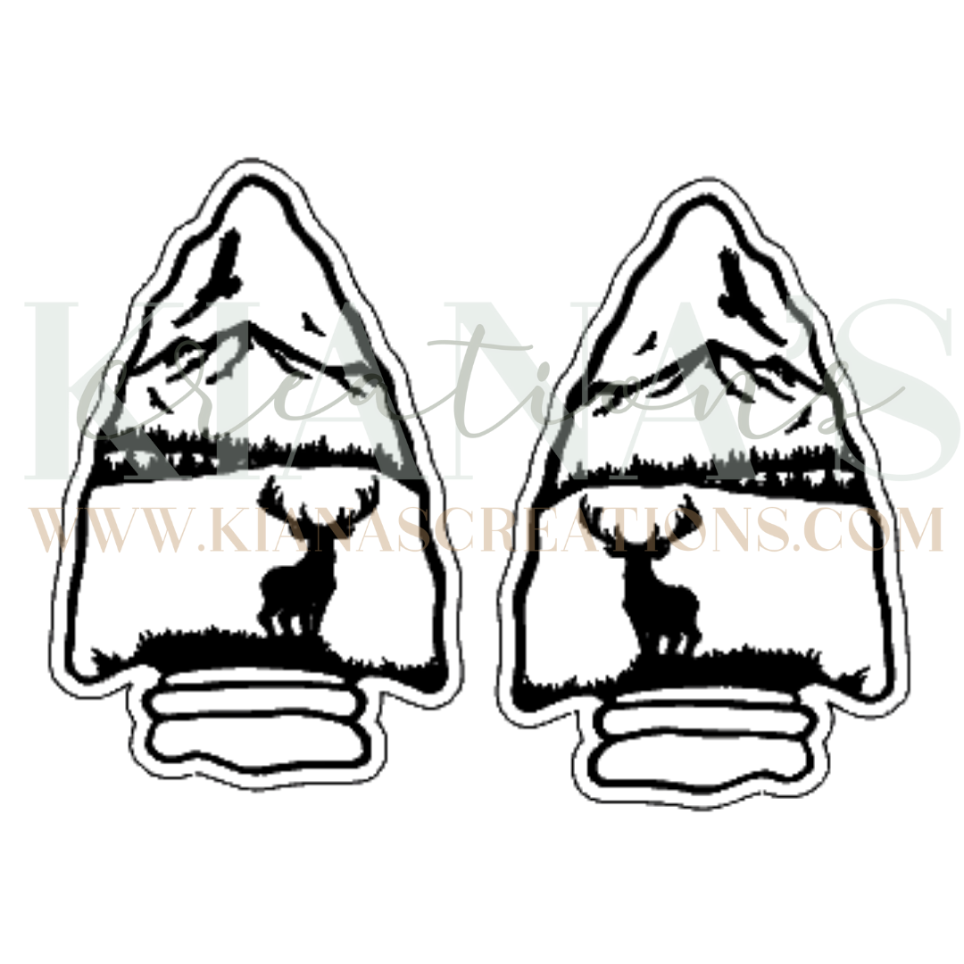 Elk Arrow Head Wood Cabochon