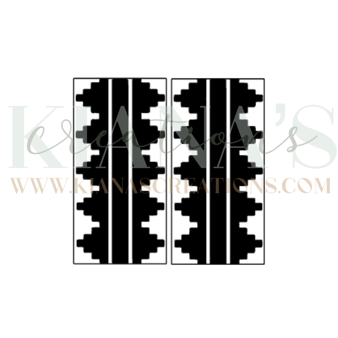 Basket Weave Rectangle Wood Cabochon