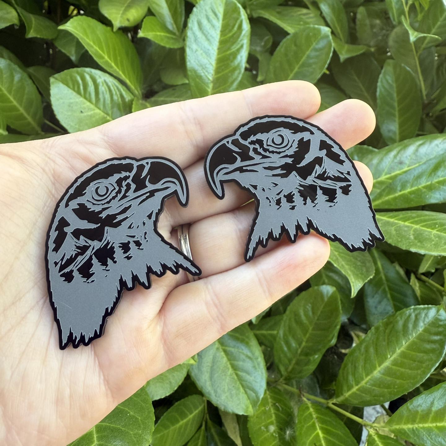 Eagle Black Acrylic Cabochon