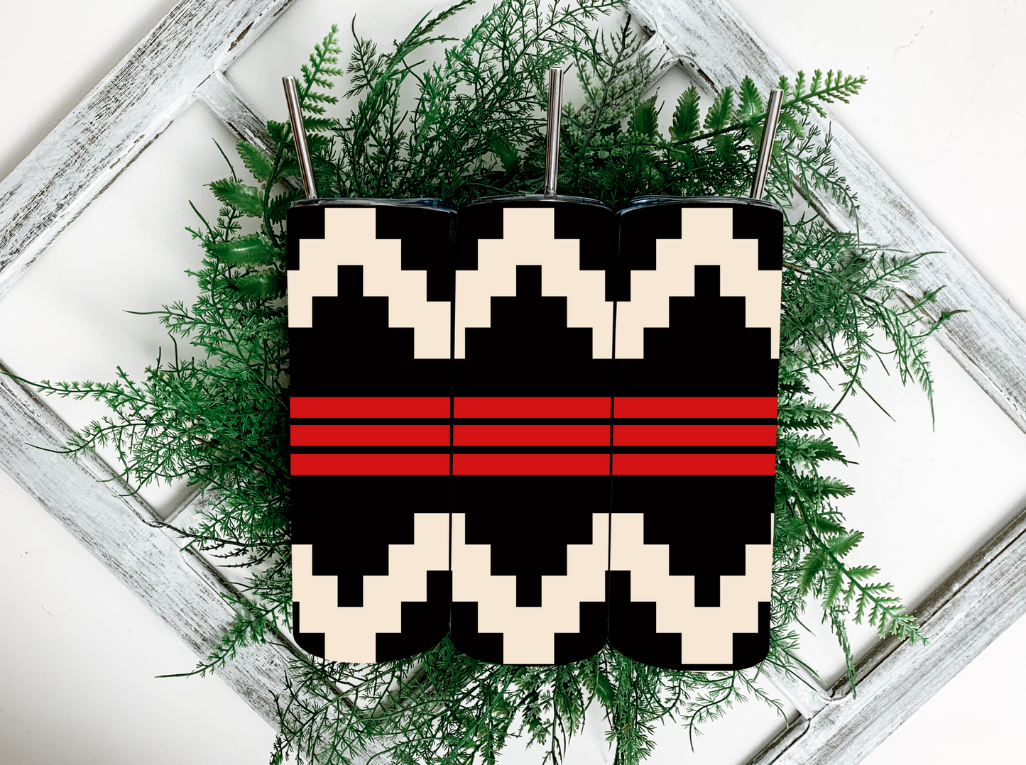 Black n Red Aztec Tumbler