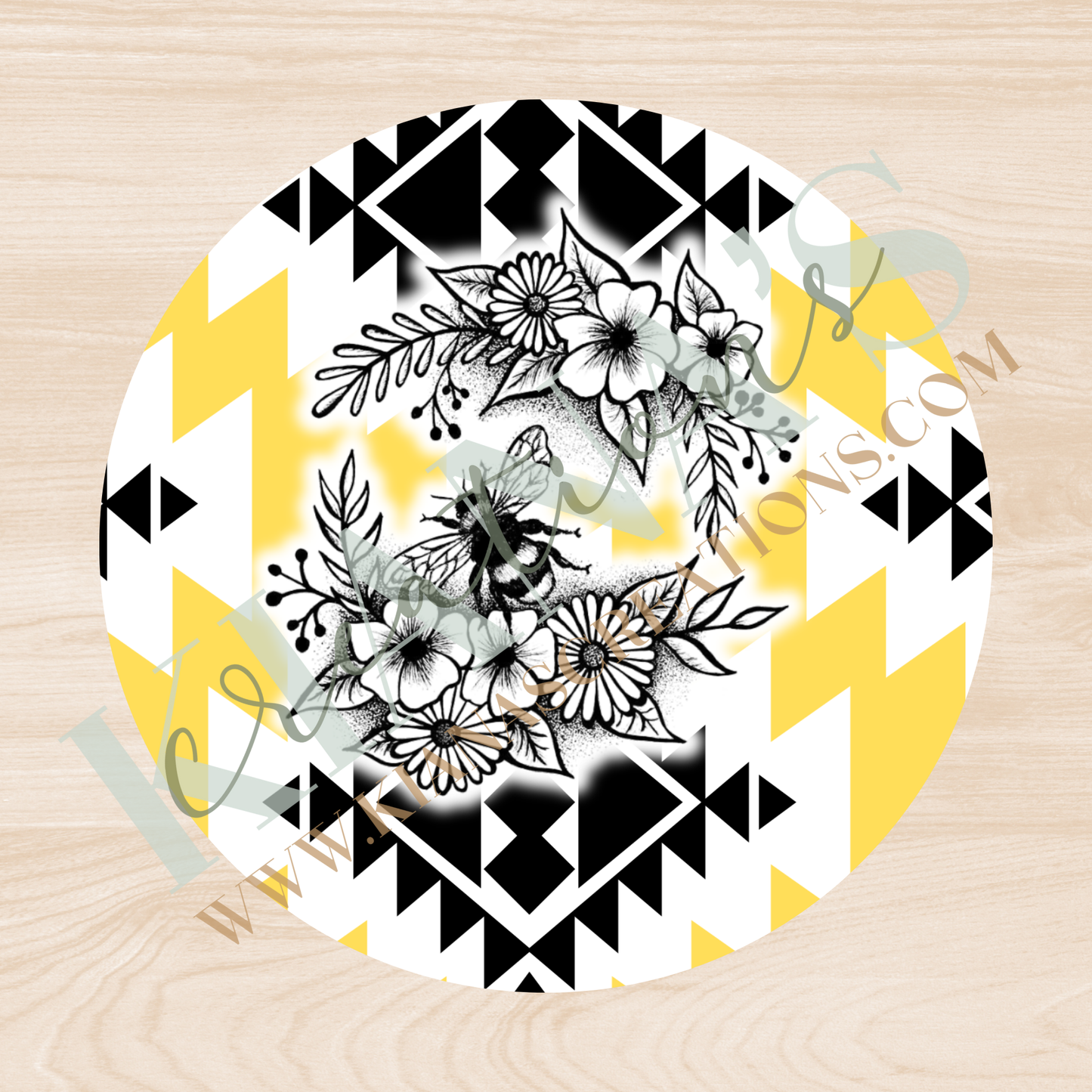 Floral Bee Bead Cabochon