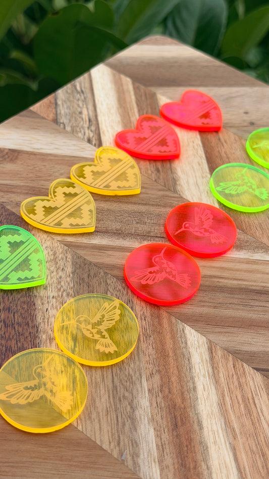 Transparent Fluorescent Neon Cabochon set