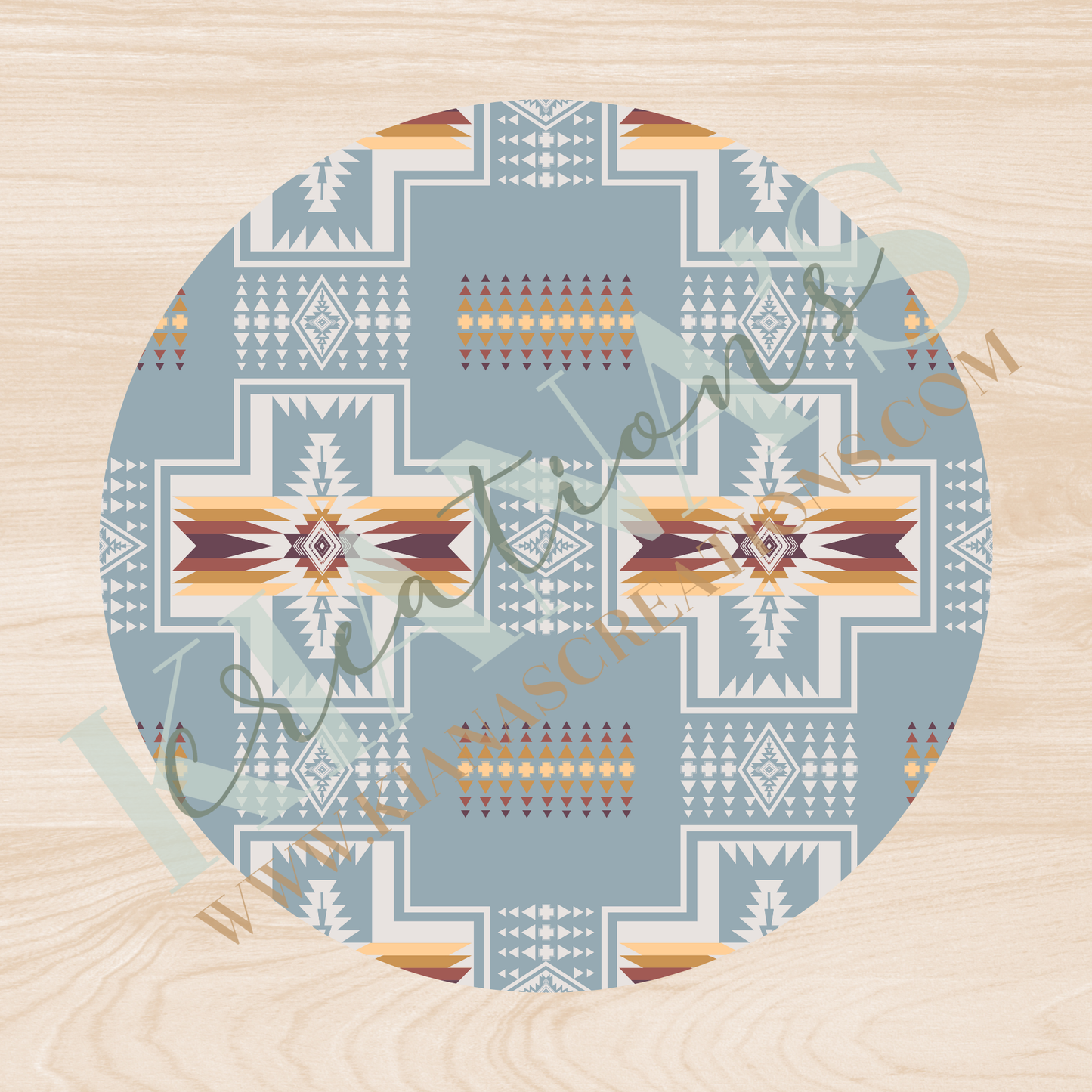 Light Blue Aztec Bead Cap