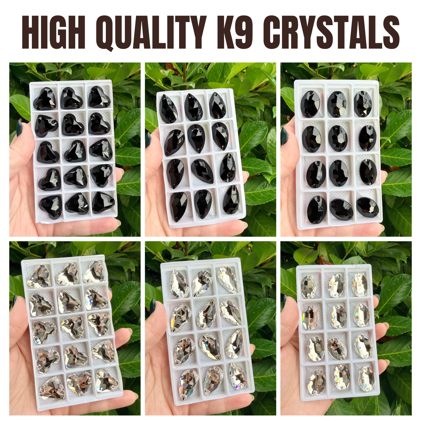 High Quality K9 Sew in Crystals
