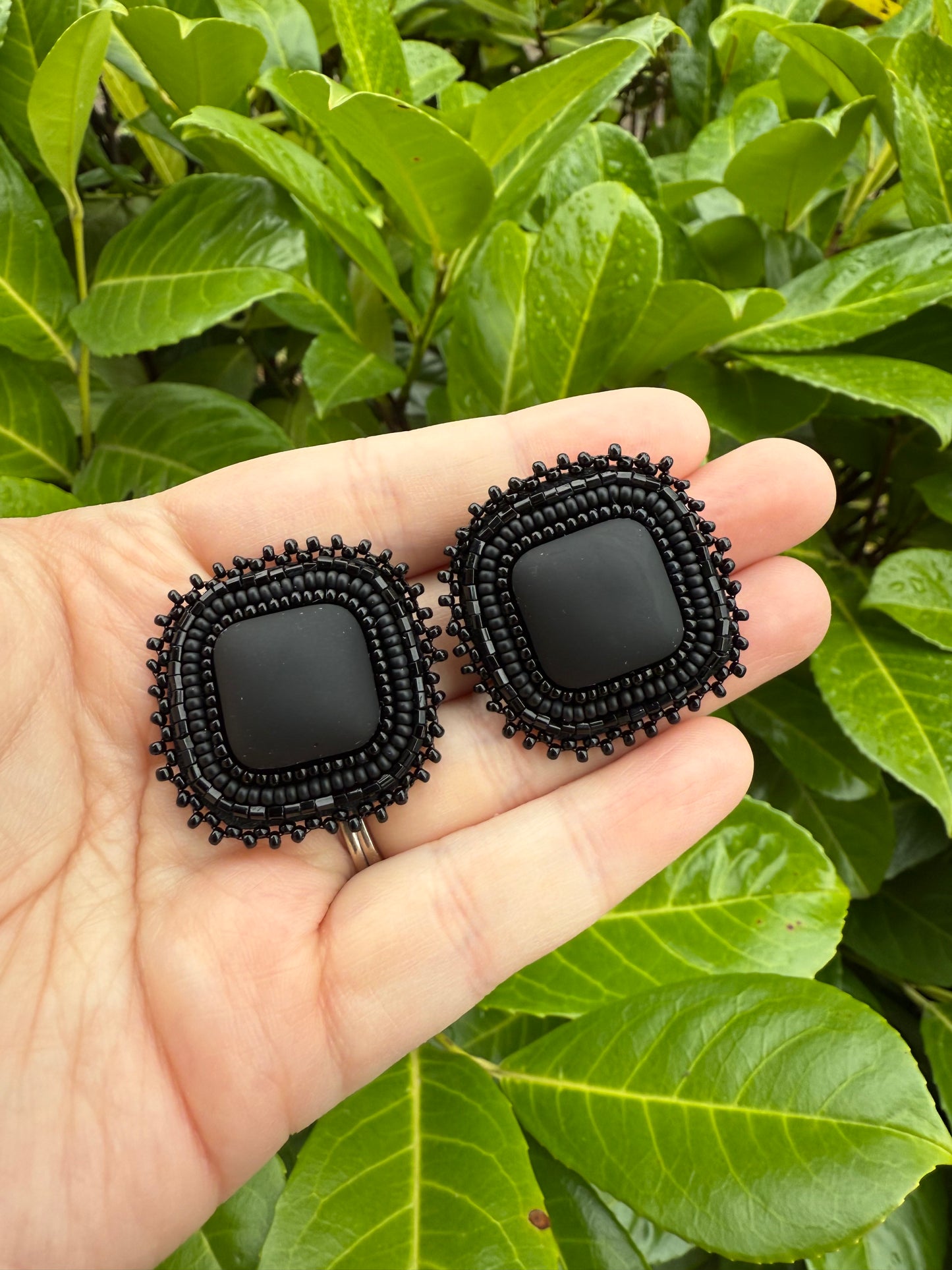 All black Earrings