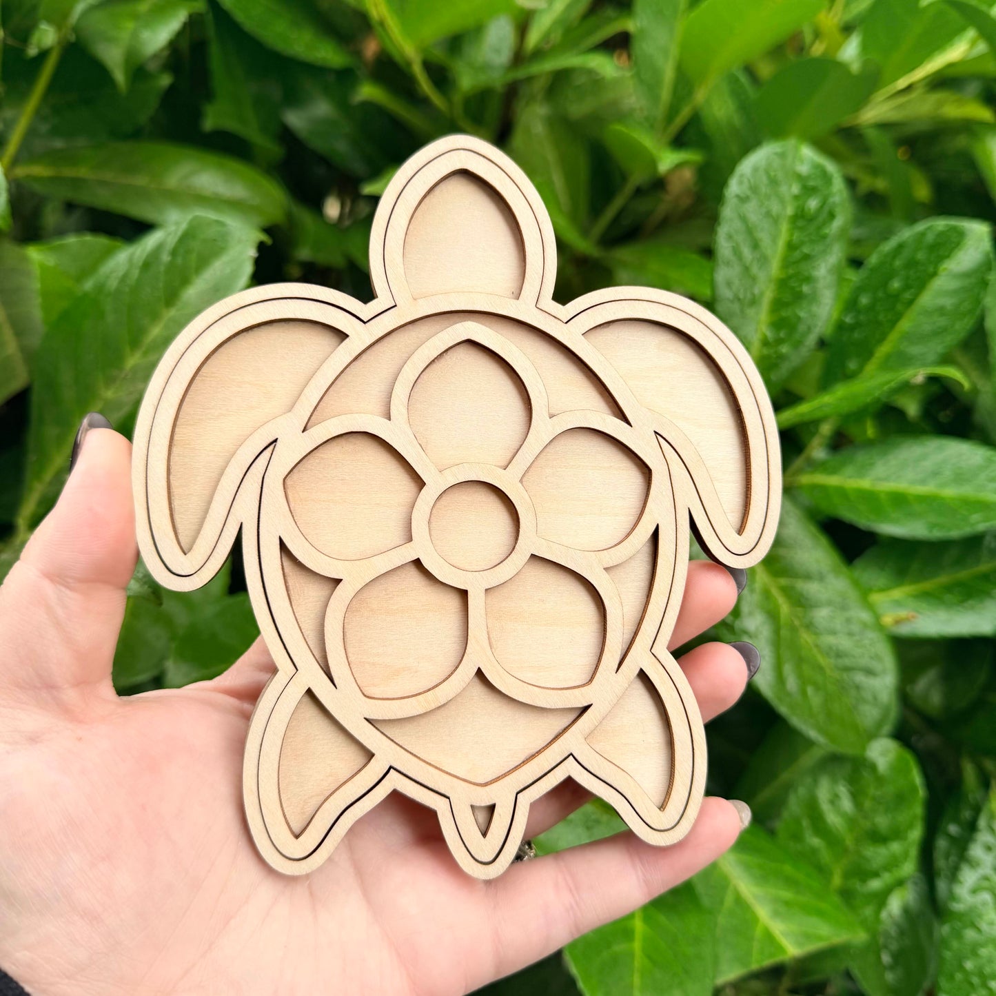 Floral Turtle Mini Wood Bead Board