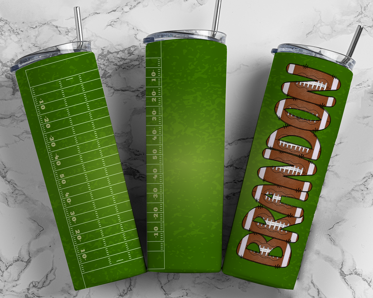 Football Custom Name Tumbler