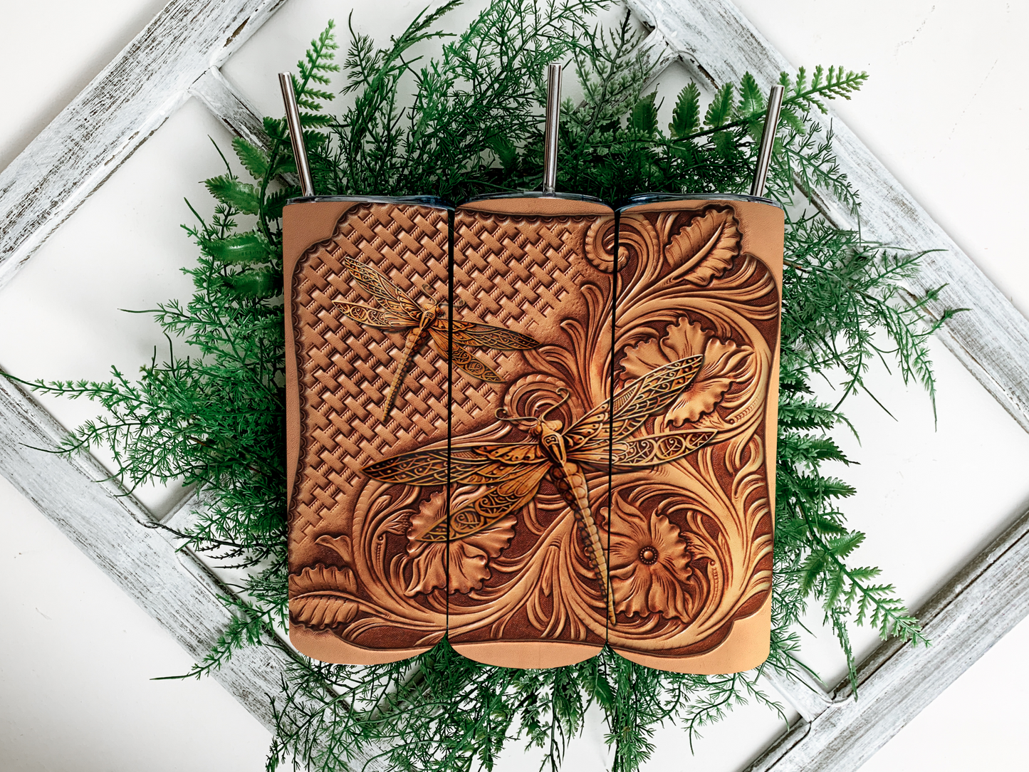 Leather Dragon Fly Tumbler