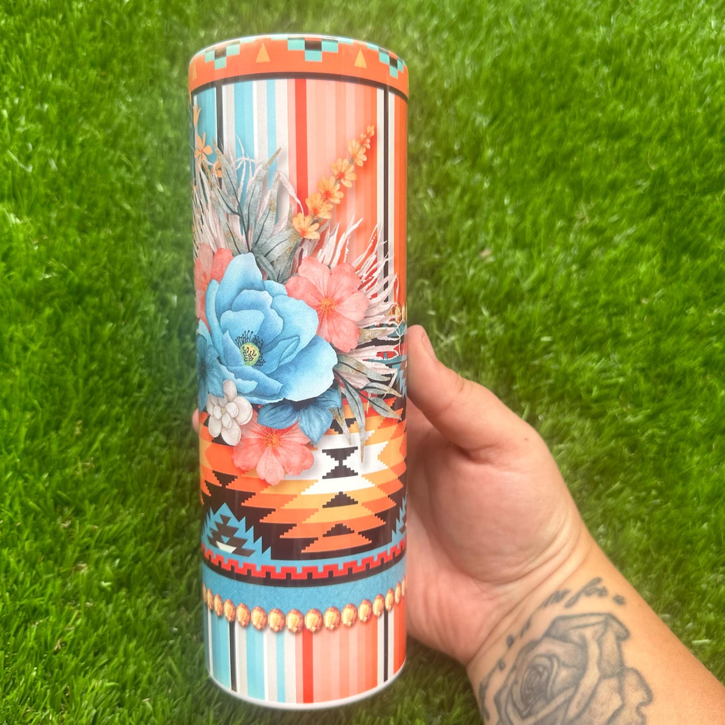 Floral Aztec Tumbler