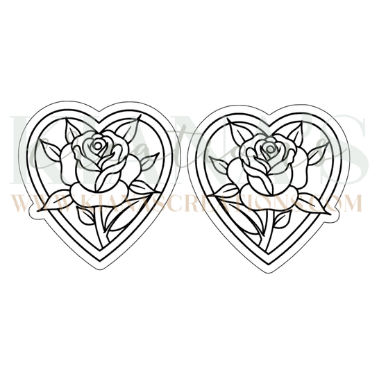 Rose Heart Acrylic Cabochon- Choose your color acrylic!