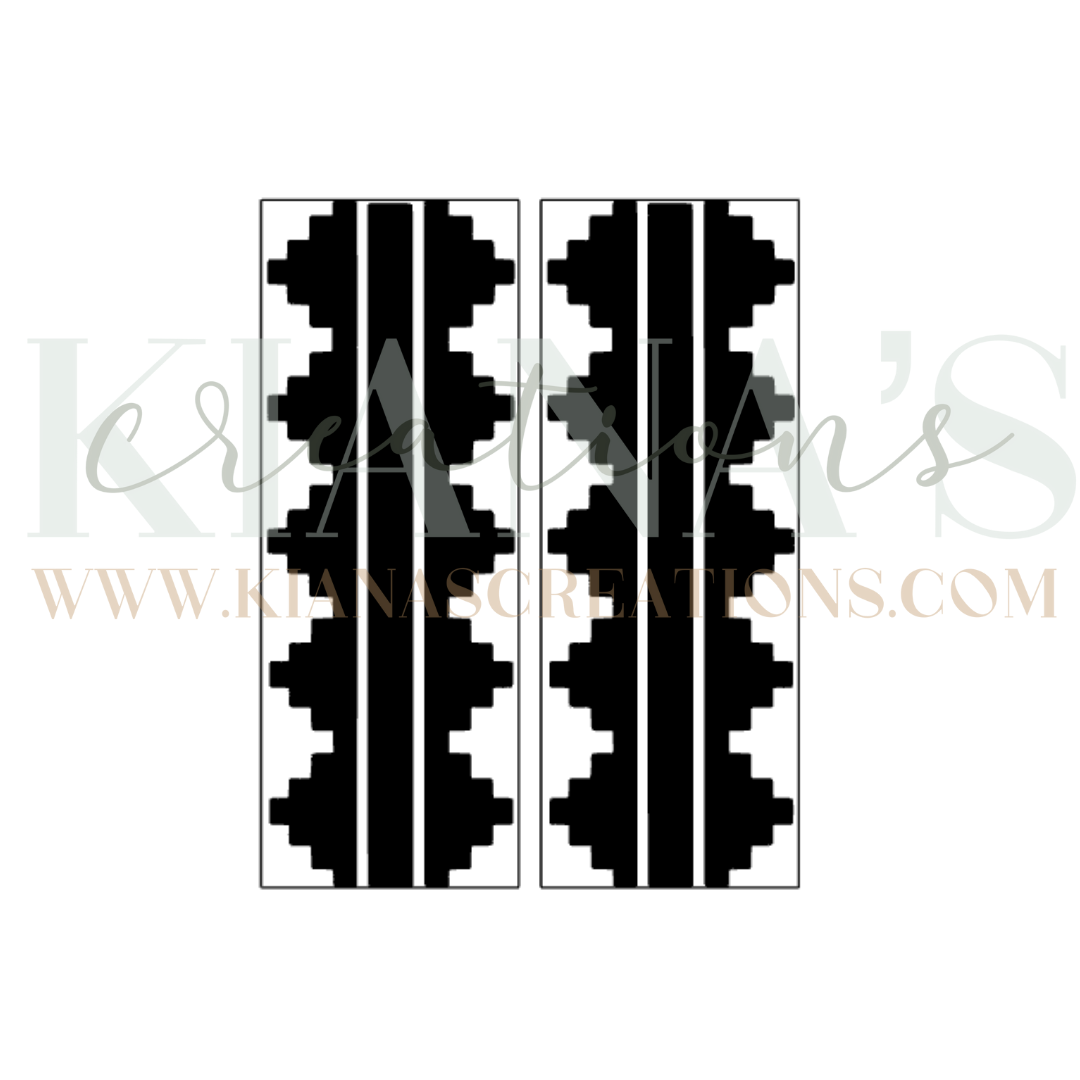 Basket Weave Rectangle Wood Cabochon