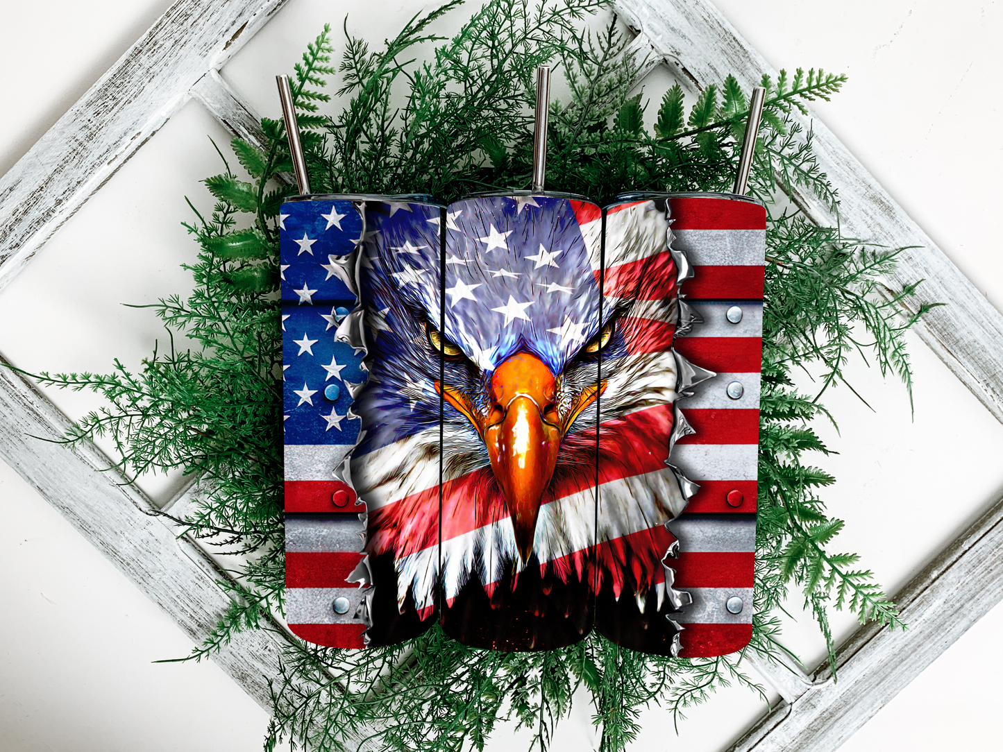 Eagle with the American Flag Tumbler