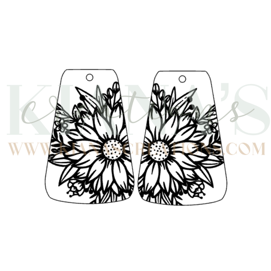 Sunflower Wood Cabochon