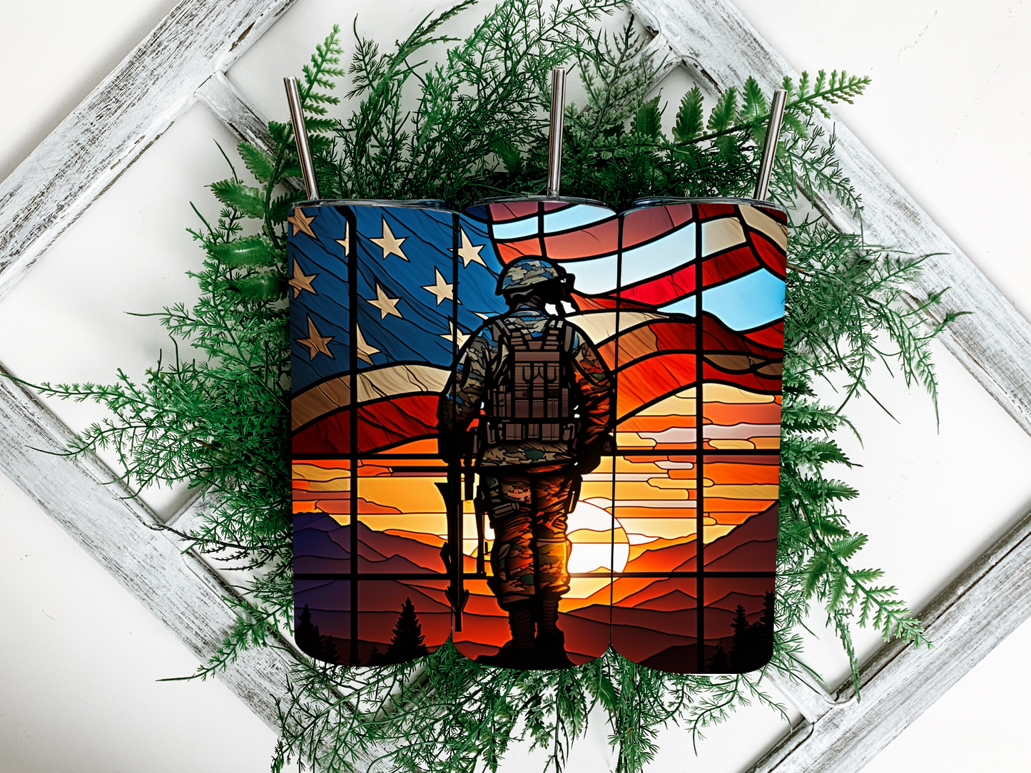 Solider Stain Glass Tumbler