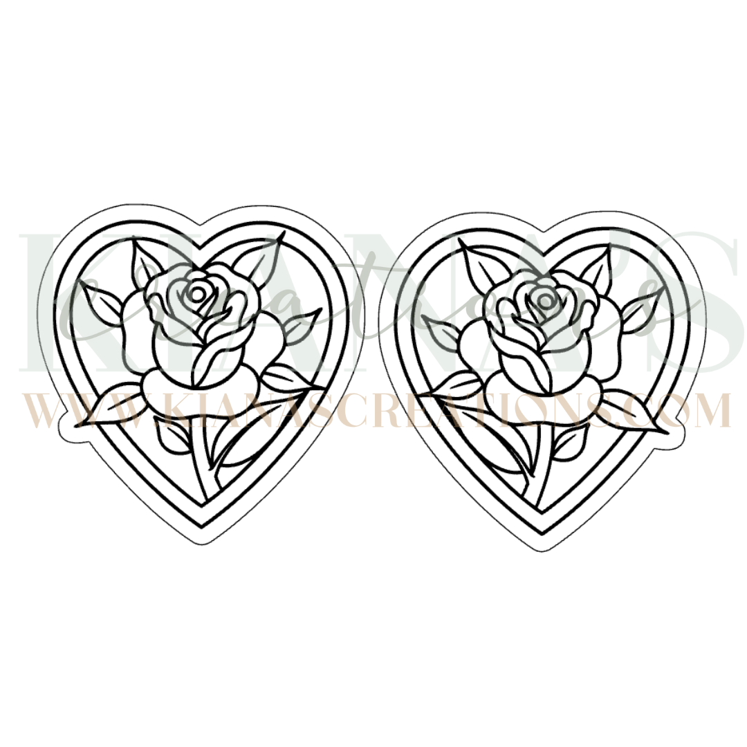 Rose Heart Wood Cabochon