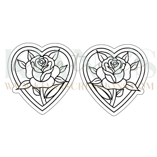 Rose Heart Wood Cabochon