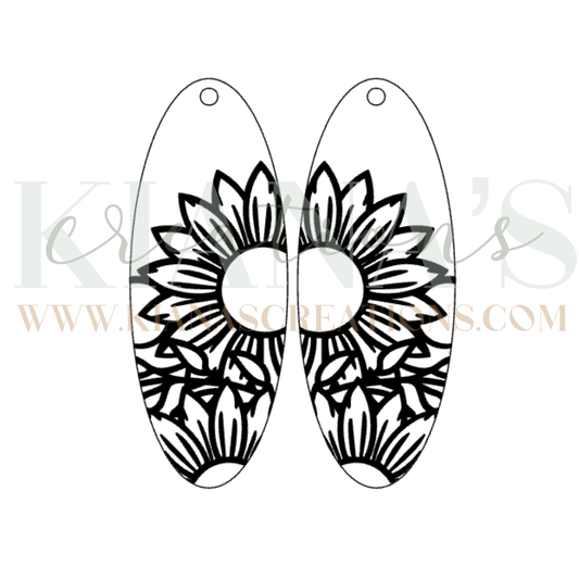 Sunflower Oval Acrylic Cabochon- Choose your color acrylic!