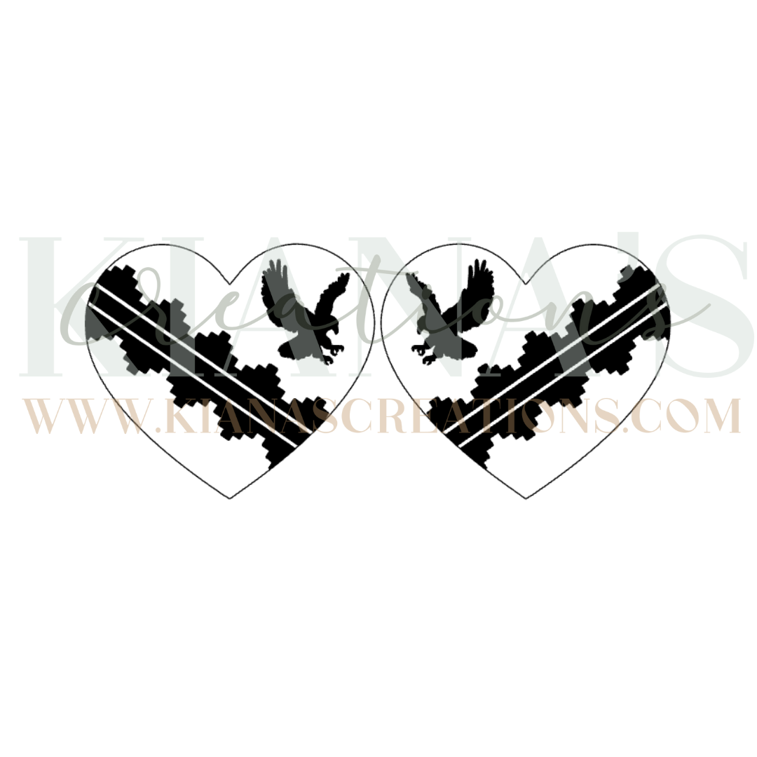 Eagle Heart Acrylic Cabochon- Choose your color acrylic!