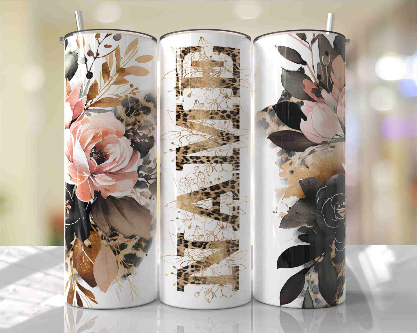 Dark Floral Custom Mother's Day 20oz Tumbler