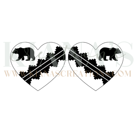 Bear Heart Acrylic Cabochon- Choose your color acrylic!