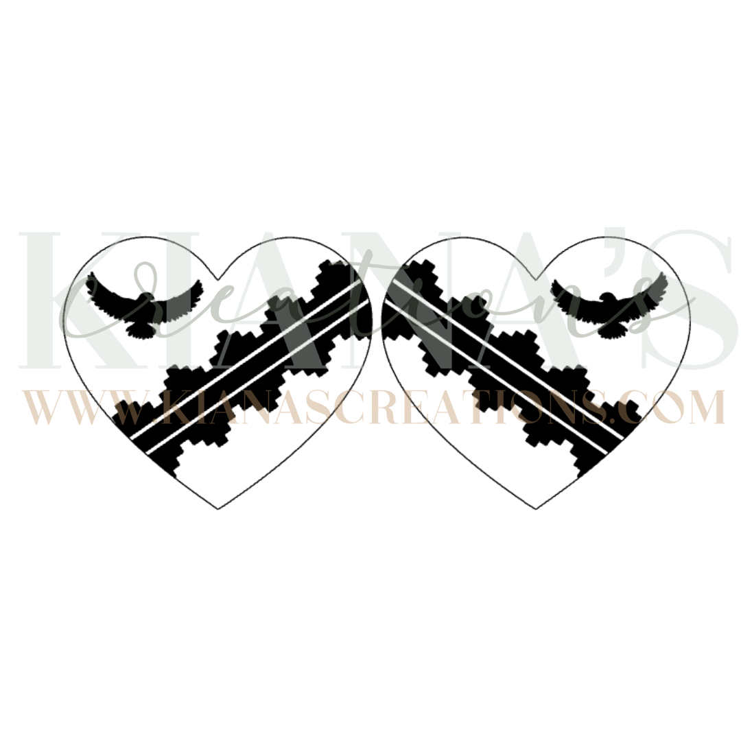 Eagle Heart Acrylic Cabochon- Choose your color acrylic!