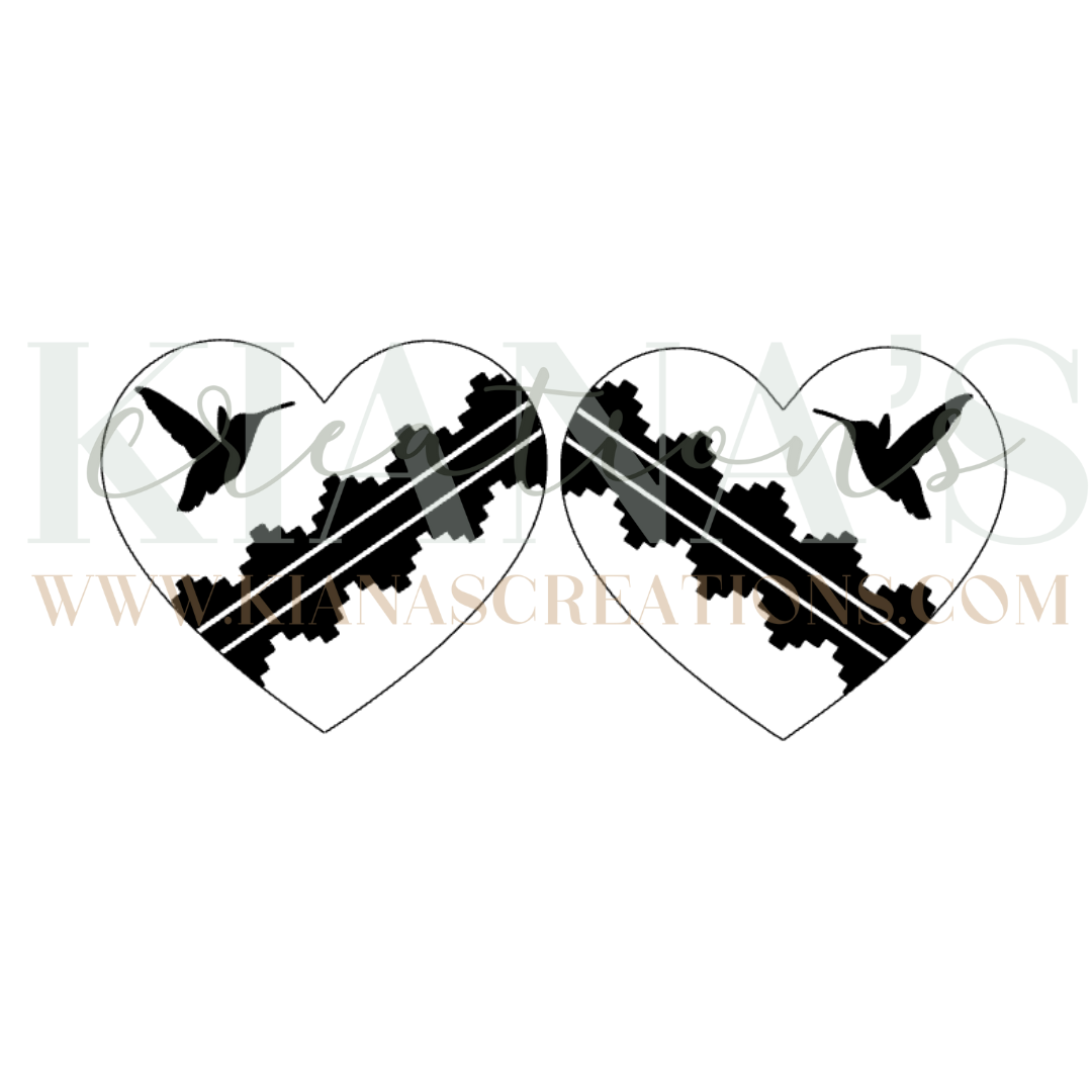 Hummingbird Heart Acrylic Cabochon- Choose your color acrylic!