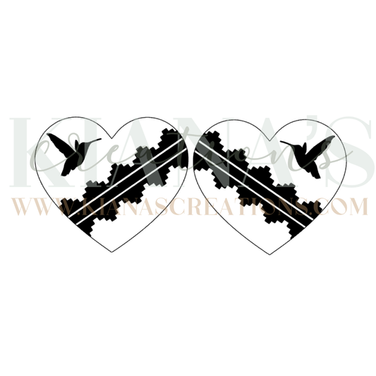 Hummingbird Heart Acrylic Cabochon- Choose your color acrylic!