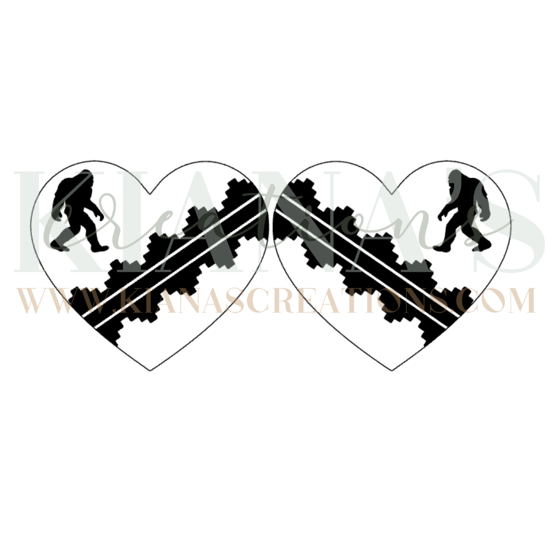 Big Foot Heart Acrylic Cabochon- Choose your color acrylic!