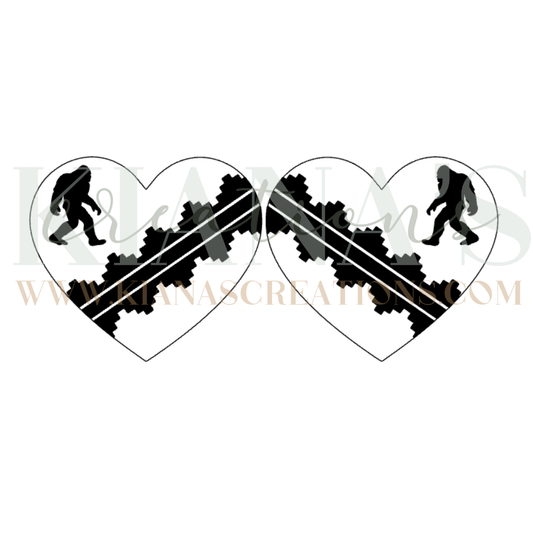 Big Foot Heart Acrylic Cabochon- Choose your color acrylic!