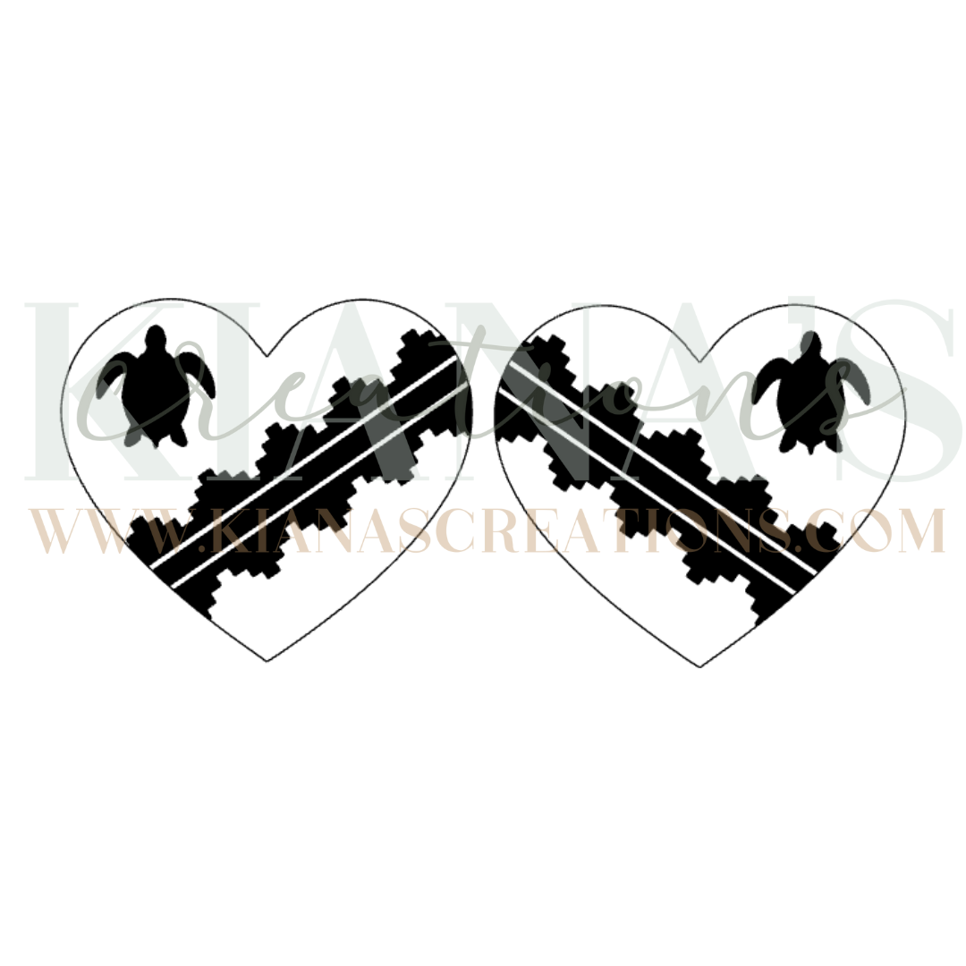 Turtle Heart Acrylic Cabochon- Choose your color acrylic!