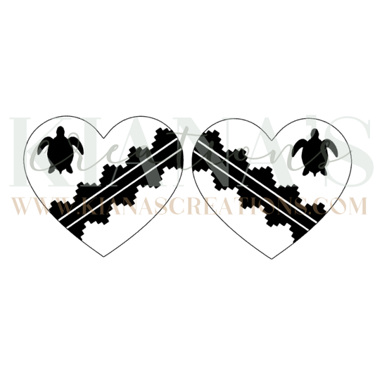 Turtle Heart Acrylic Cabochon- Choose your color acrylic!