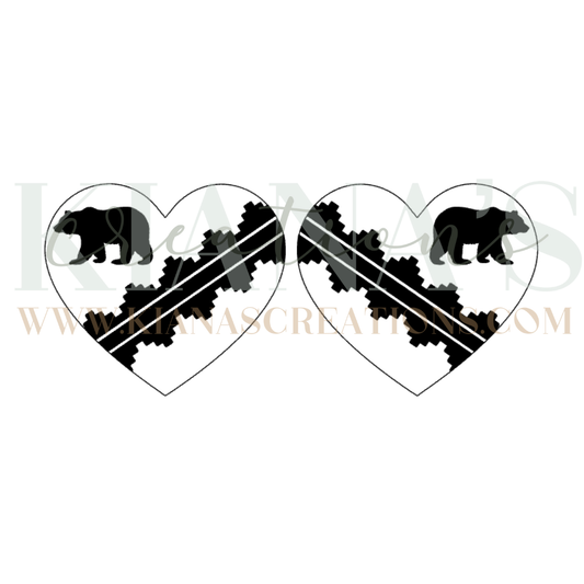 Bear Heart Wood Cabochon