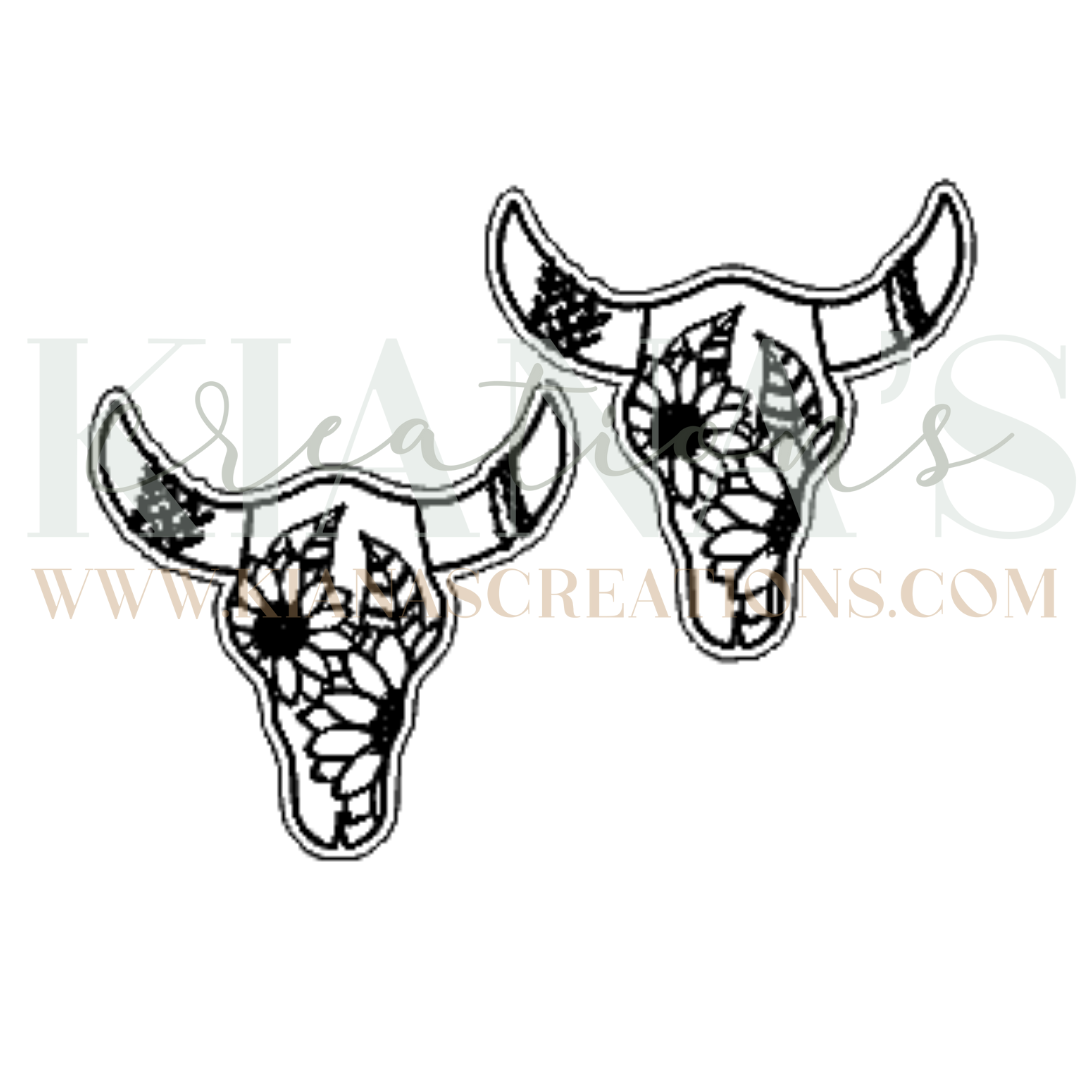 Floral Skull Acrylic Cabochon- Choose your color acrylic!