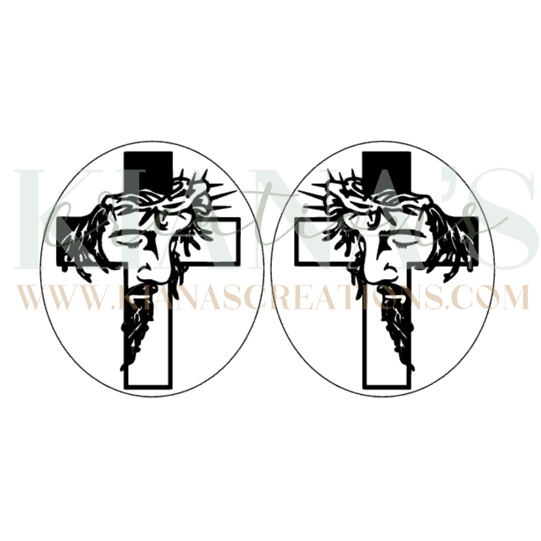 Jesus Cross Cabochon - You choose the color!