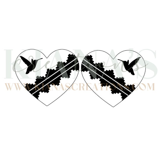 Hummingbird Heart Wood Cabochon