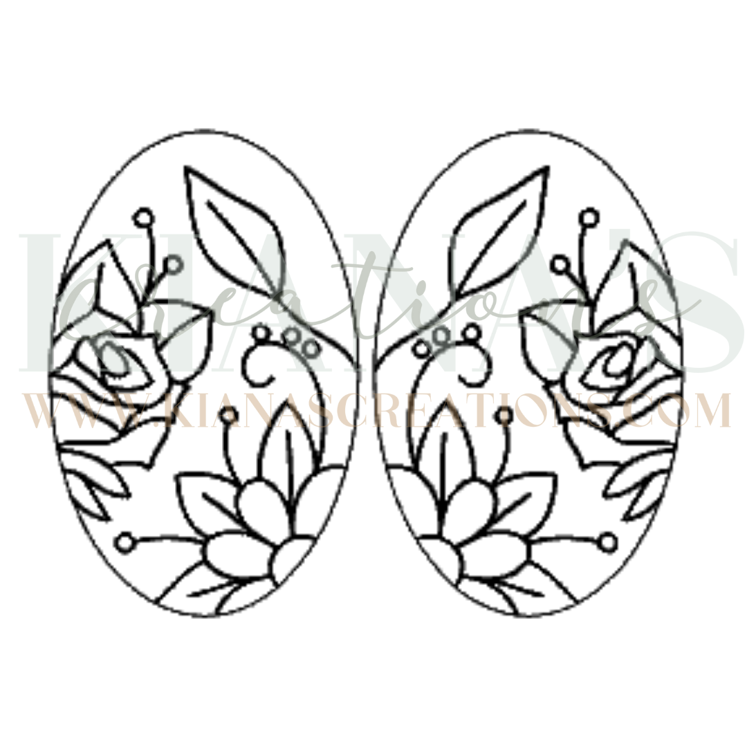 Floral Oval Acrylic Cabochon- Choose your color acrylic!