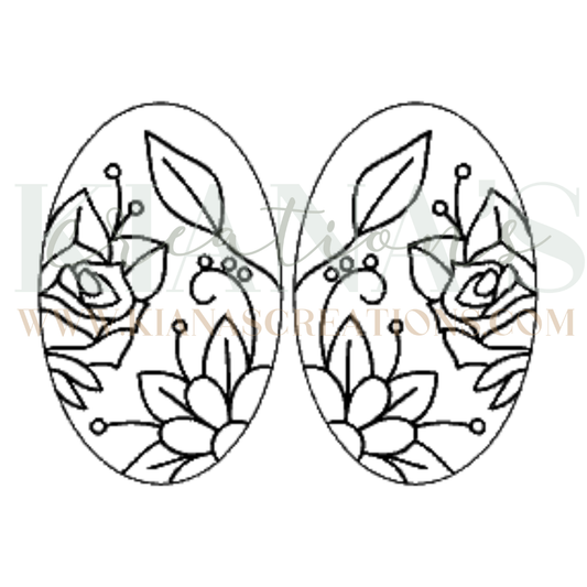 Floral Oval Acrylic Cabochon- Choose your color acrylic!