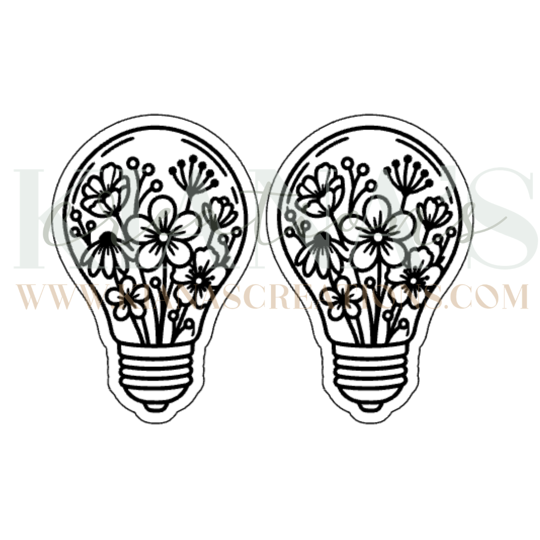 Floral Light Bulb Cabochon - You choose the color!