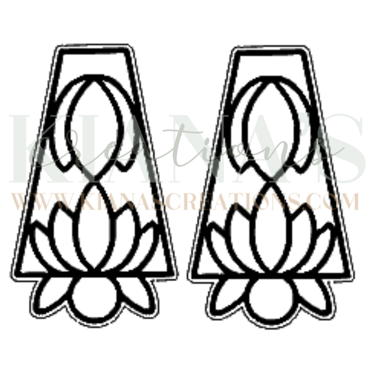 Lotus Floral Acrylic Cabochon- Choose your color acrylic!