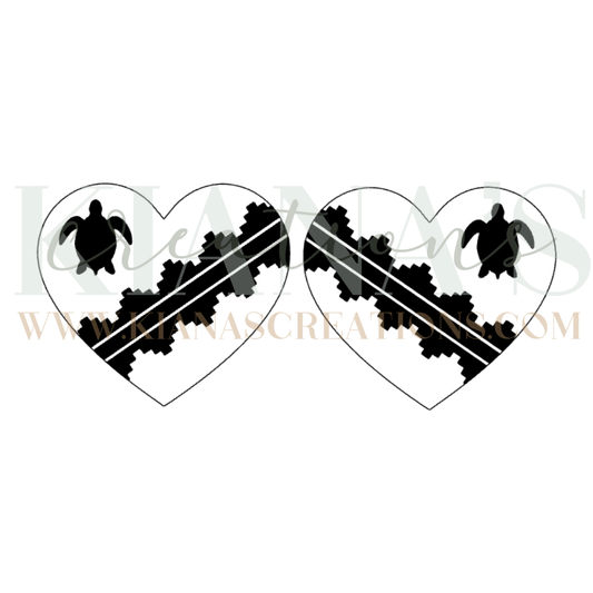 Turtle Heart Wood Cabochon