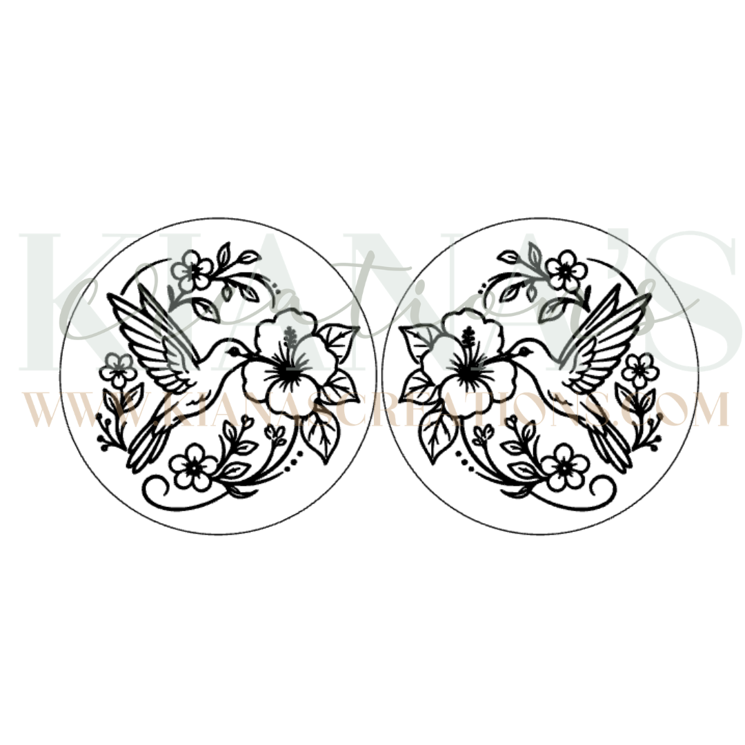 Floral Hummingbird Cabochon - You choose the color!